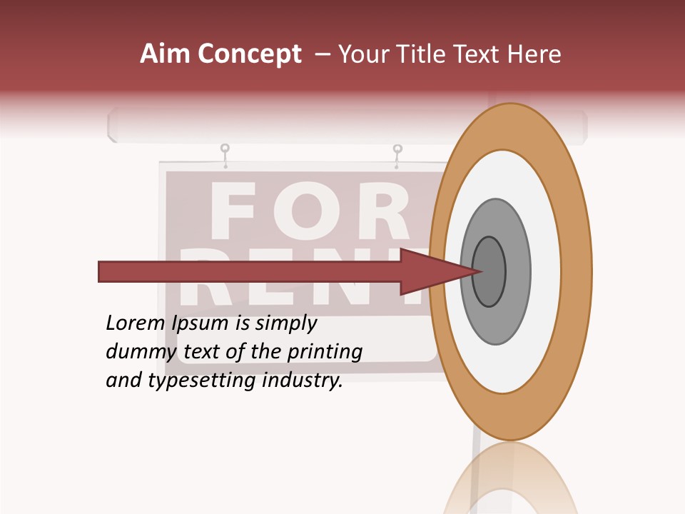 House For Rent For Rent Real Estate Sign PowerPoint Template