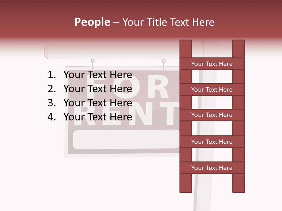 House For Rent For Rent Real Estate Sign PowerPoint Template