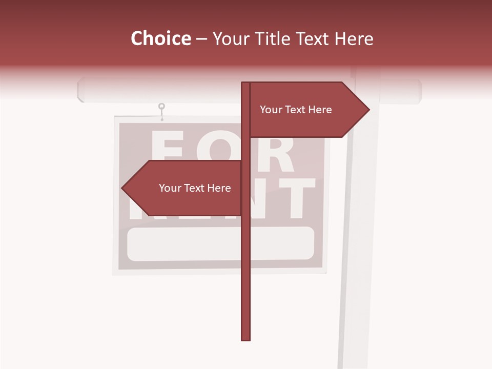 House For Rent For Rent Real Estate Sign PowerPoint Template