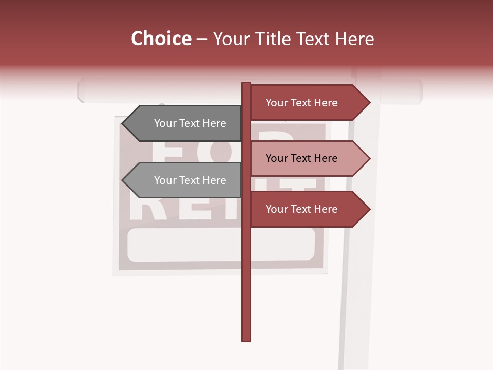 House For Rent For Rent Real Estate Sign PowerPoint Template