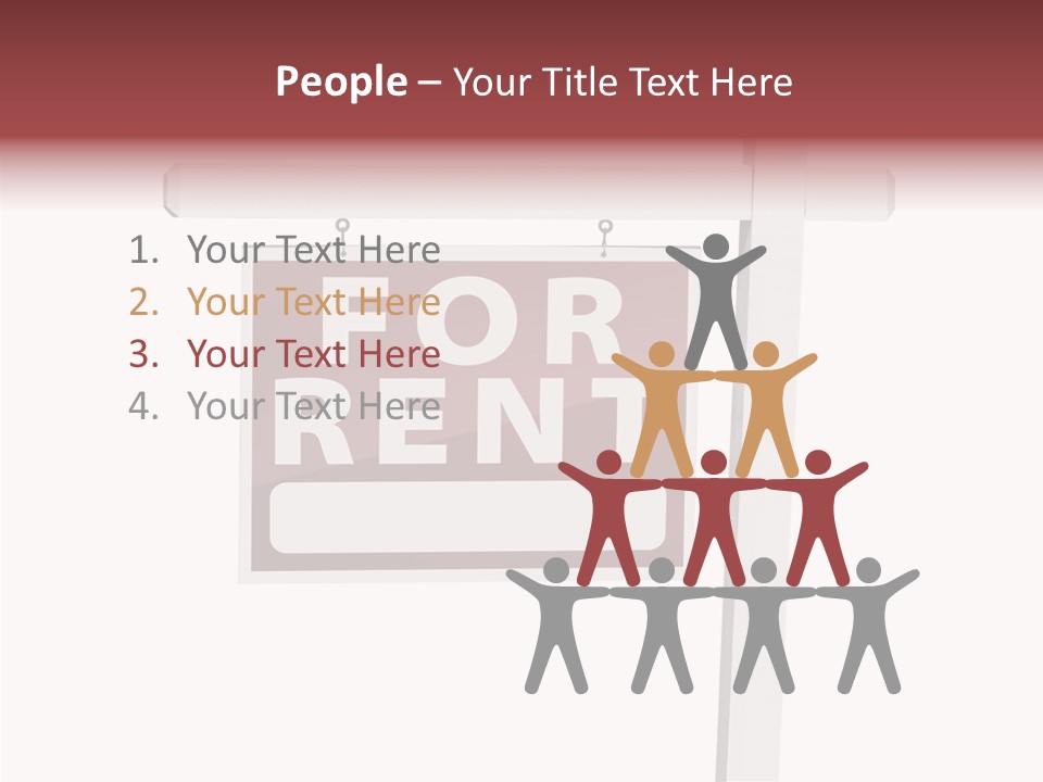 House For Rent For Rent Real Estate Sign PowerPoint Template