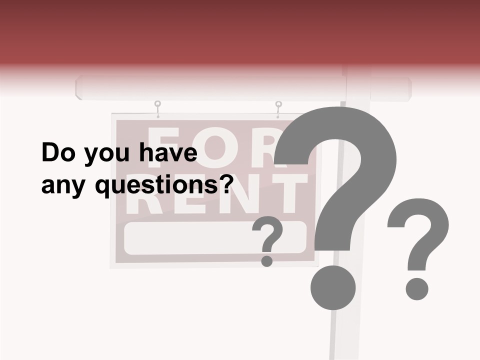 House For Rent For Rent Real Estate Sign PowerPoint Template