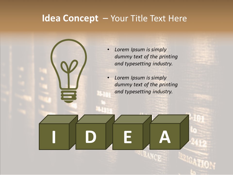 Gold Leather Letters PowerPoint Template