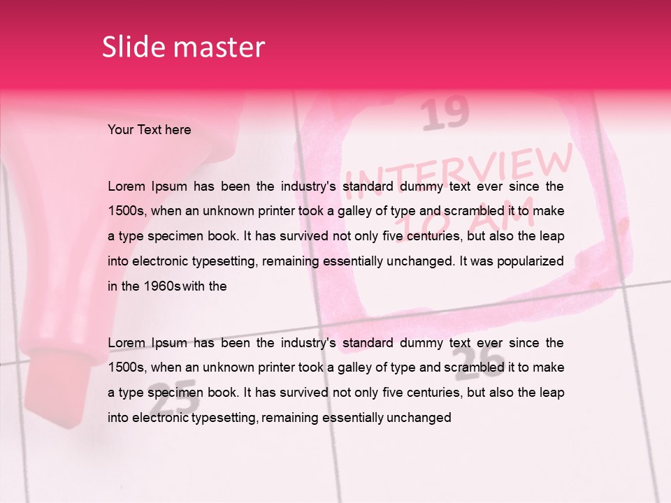 Closeup Reminder Pink PowerPoint Template