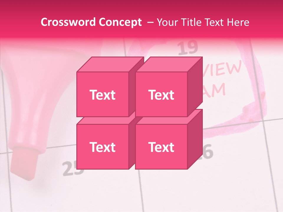 Closeup Reminder Pink PowerPoint Template