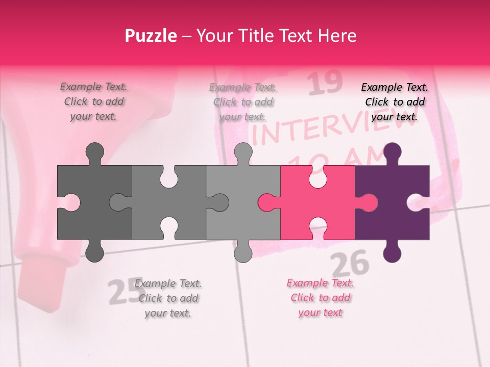 Closeup Reminder Pink PowerPoint Template