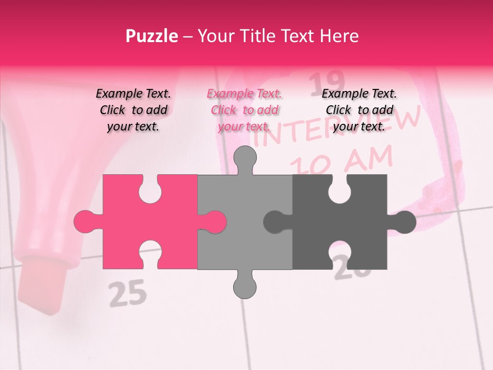 Closeup Reminder Pink PowerPoint Template