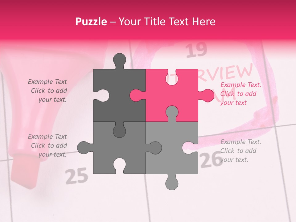 Closeup Reminder Pink PowerPoint Template