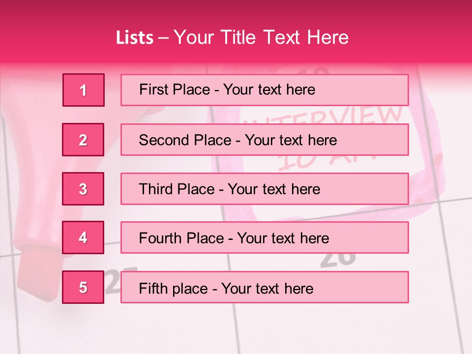 Closeup Reminder Pink PowerPoint Template
