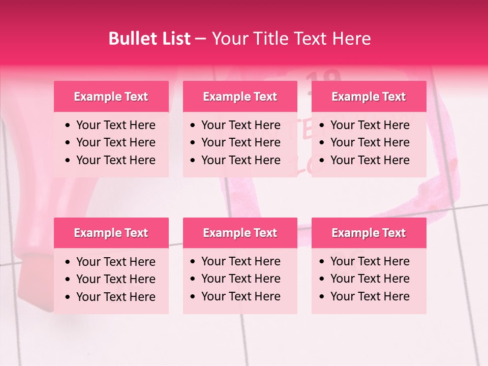 Closeup Reminder Pink PowerPoint Template