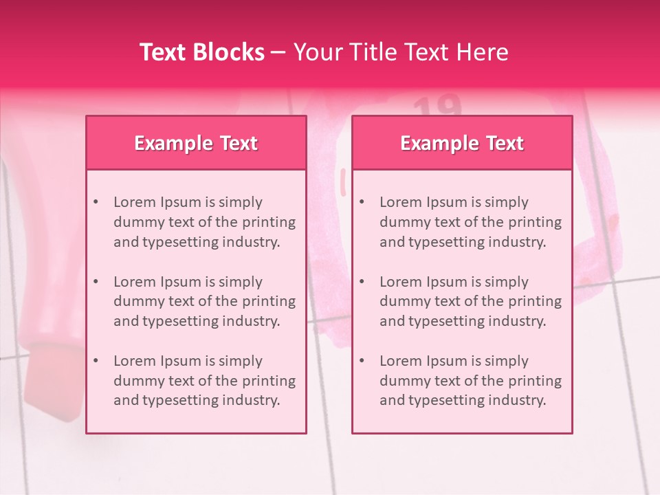 Closeup Reminder Pink PowerPoint Template