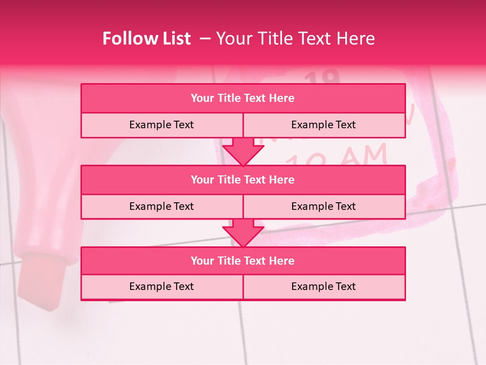 Closeup Reminder Pink PowerPoint Template