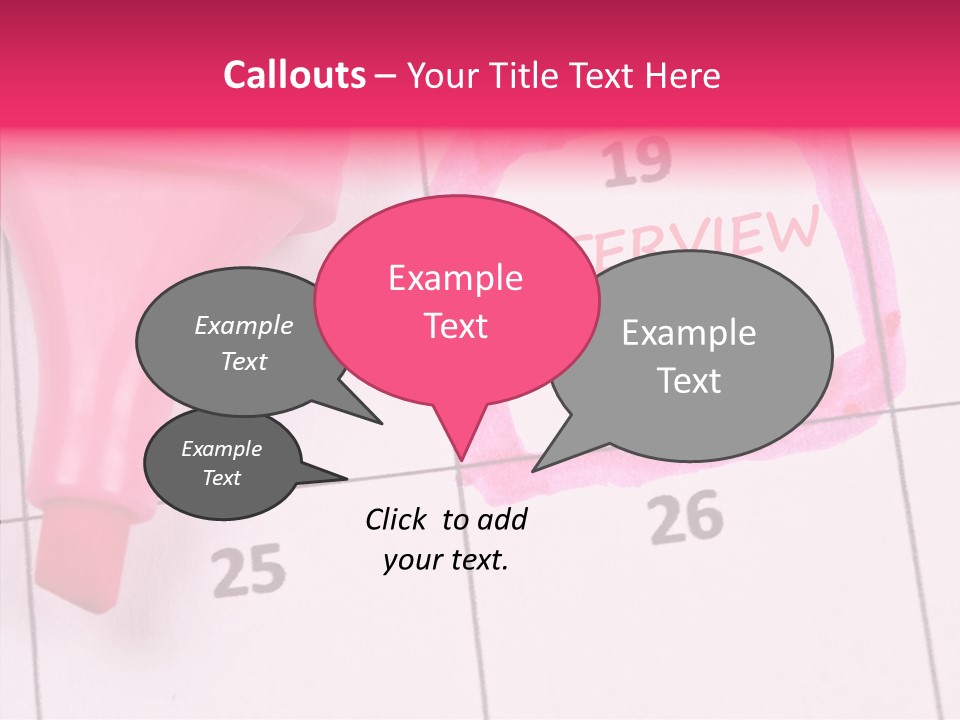 Closeup Reminder Pink PowerPoint Template