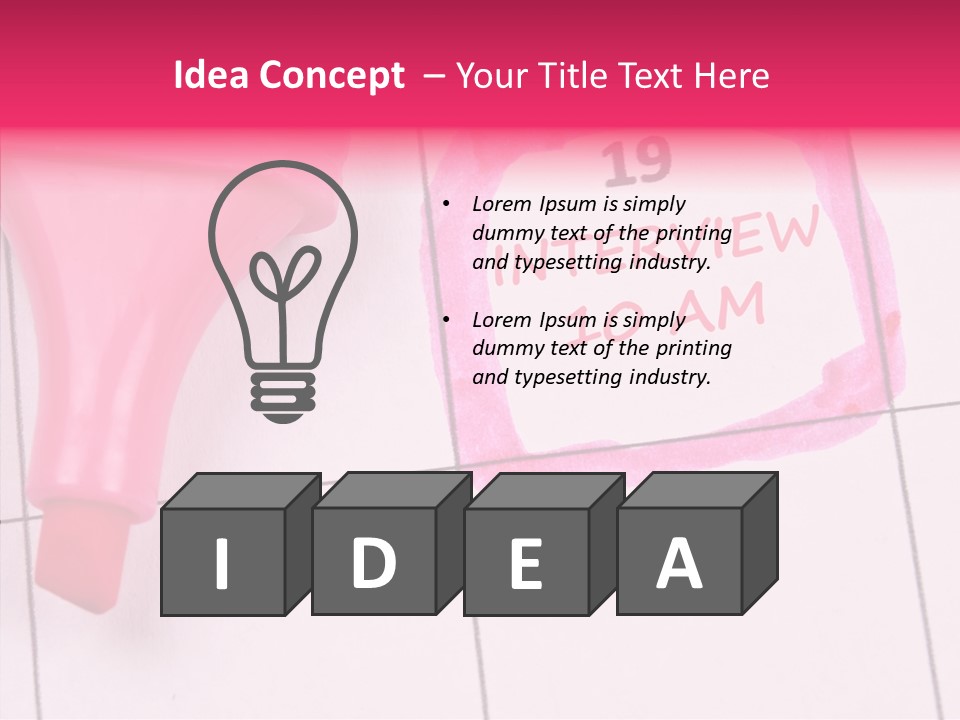 Closeup Reminder Pink PowerPoint Template