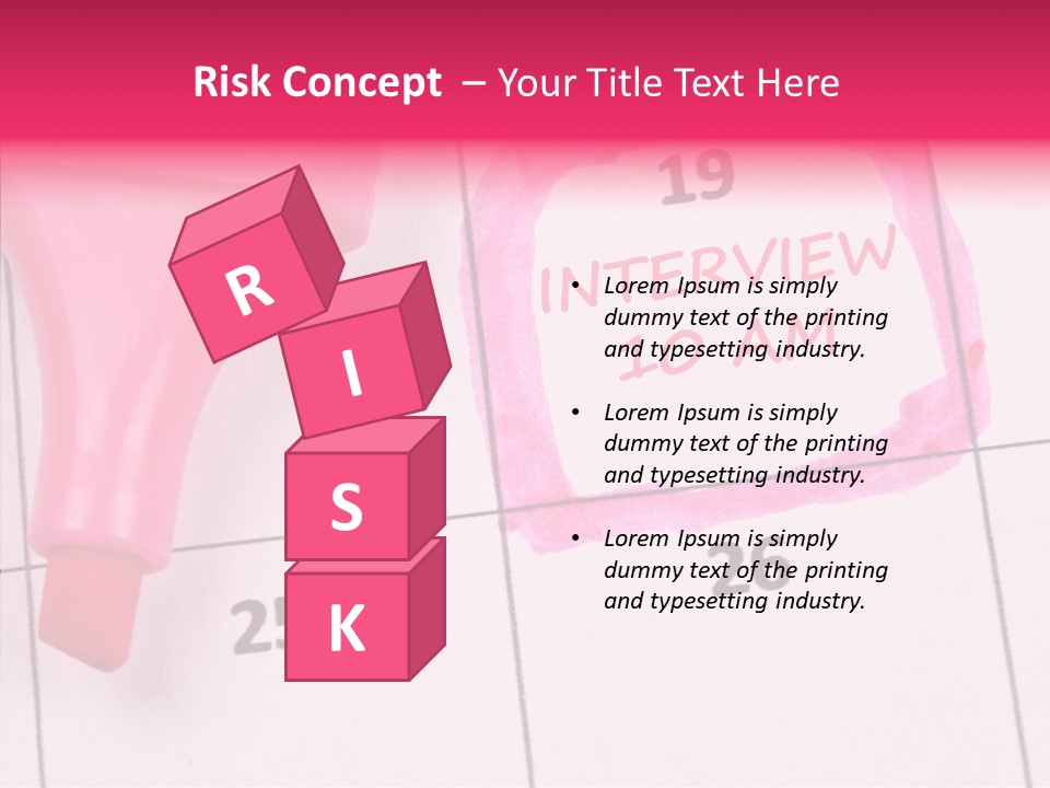Closeup Reminder Pink PowerPoint Template