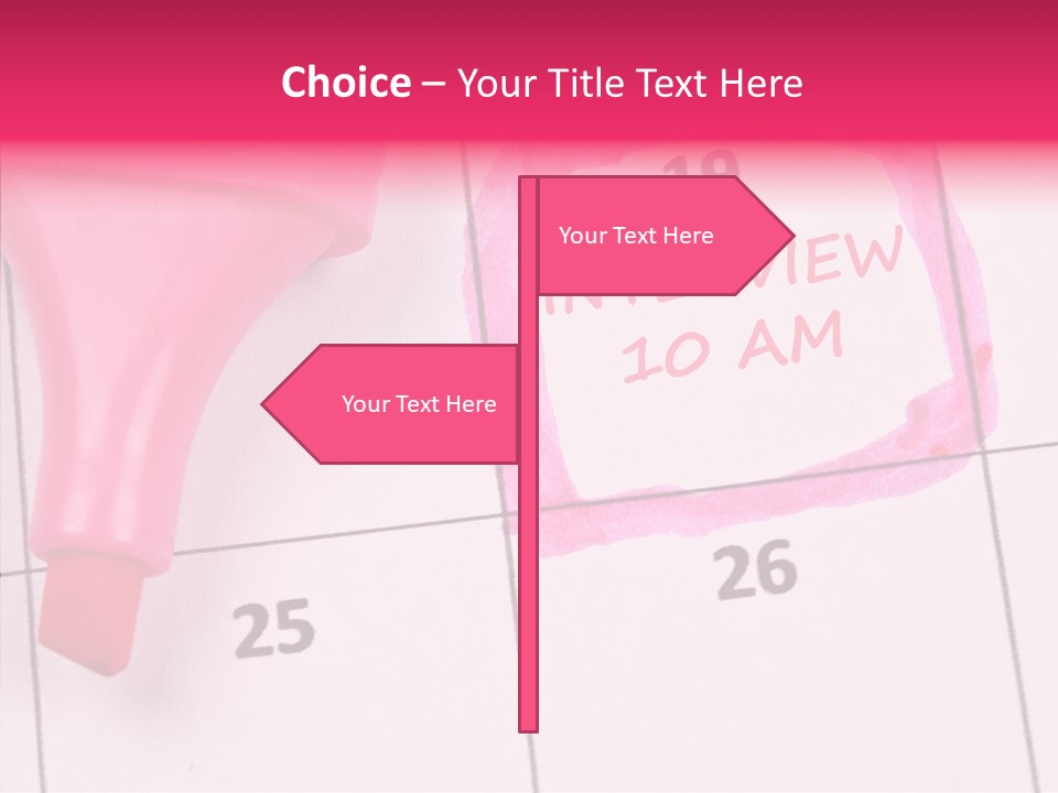 Closeup Reminder Pink PowerPoint Template