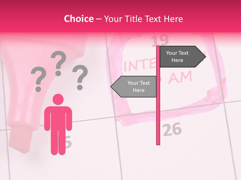 Closeup Reminder Pink PowerPoint Template