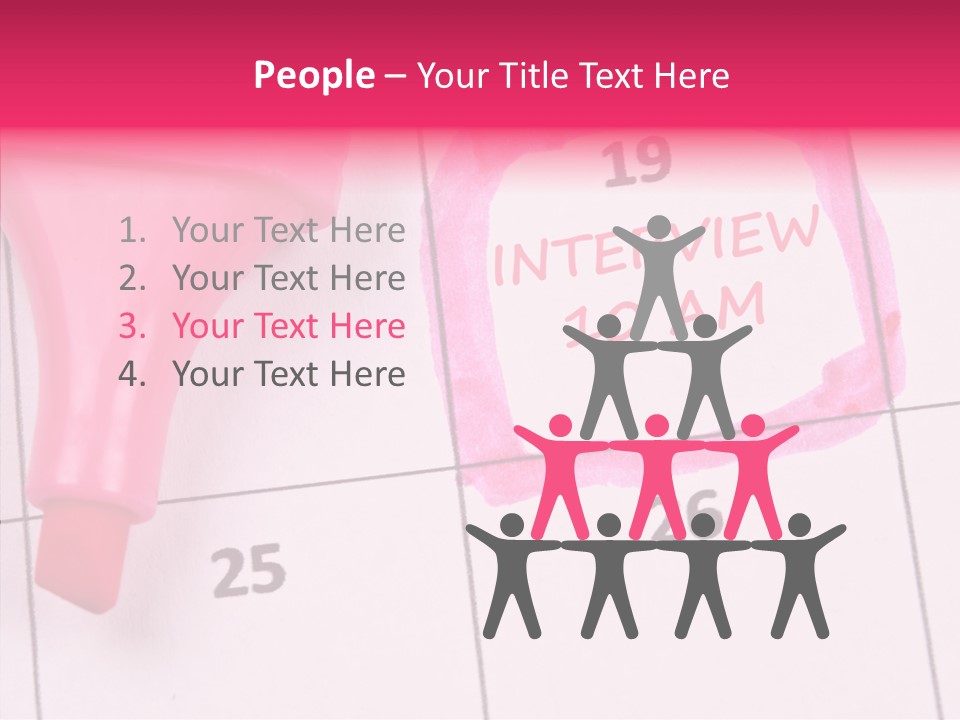 Closeup Reminder Pink PowerPoint Template