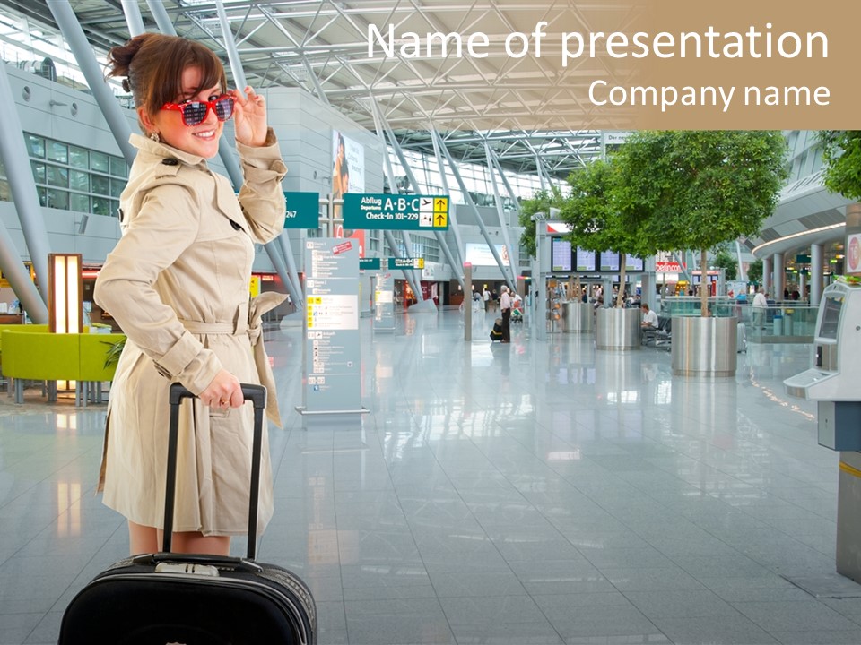 Leaving Business Airplane PowerPoint Template