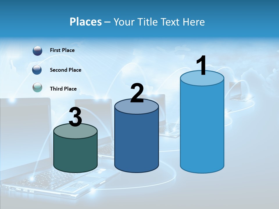 Blue Virtual Commerce PowerPoint Template