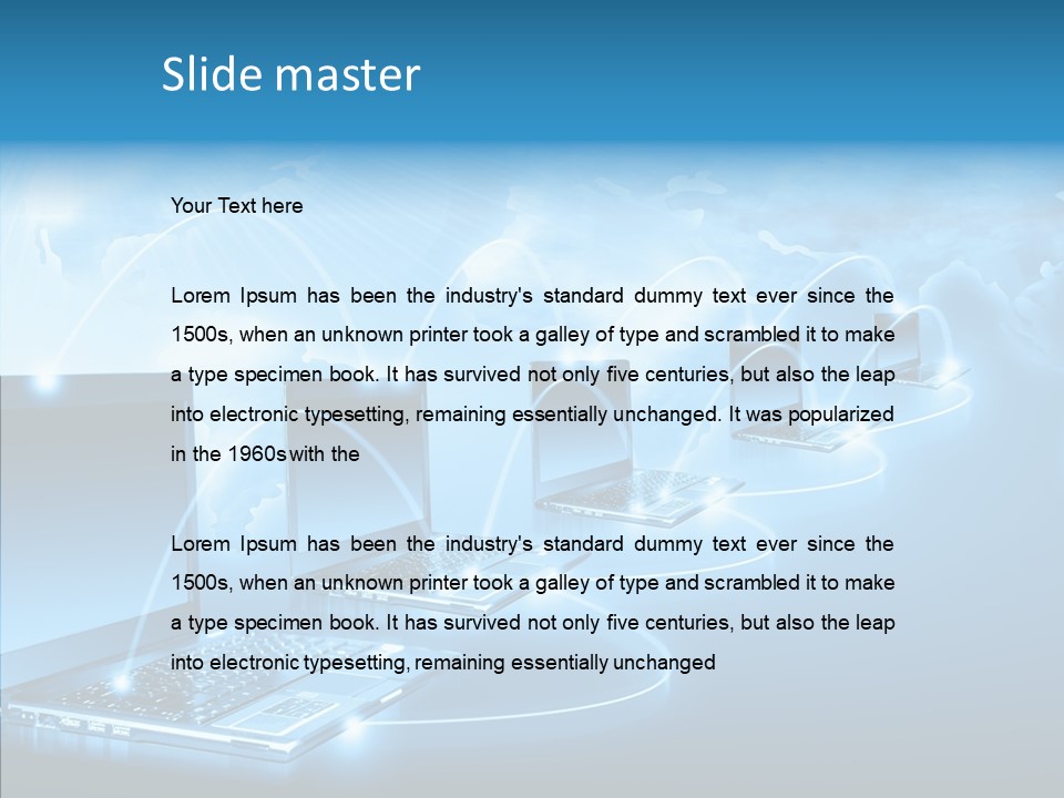 Blue Virtual Commerce PowerPoint Template