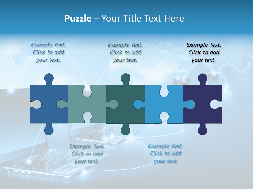 Blue Virtual Commerce PowerPoint Template