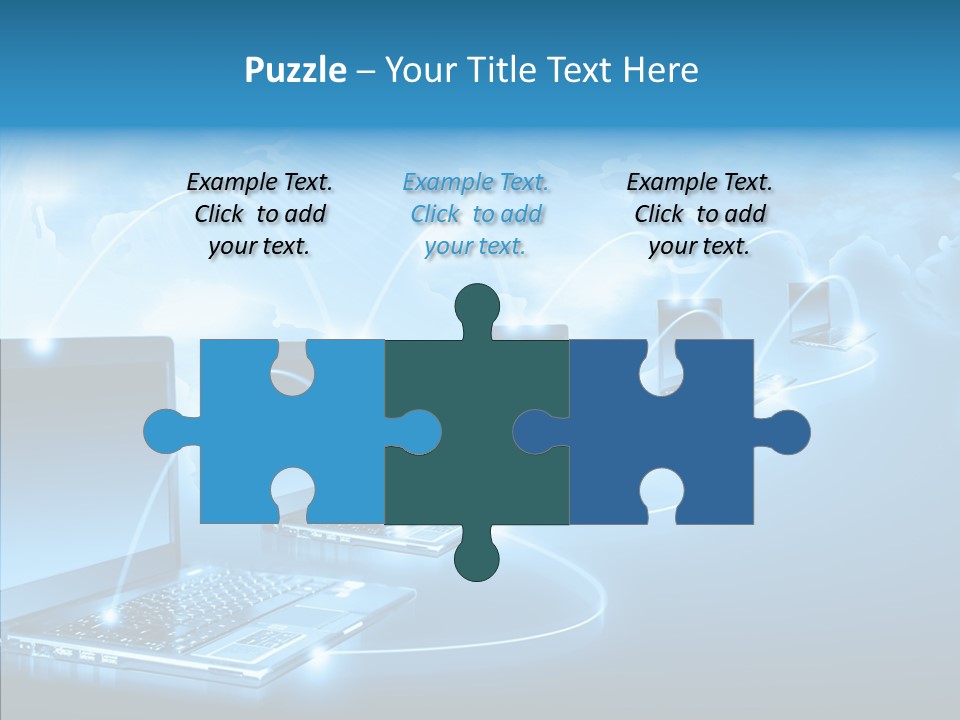 Blue Virtual Commerce PowerPoint Template