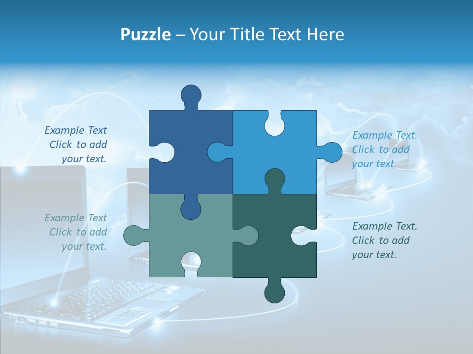 Blue Virtual Commerce PowerPoint Template