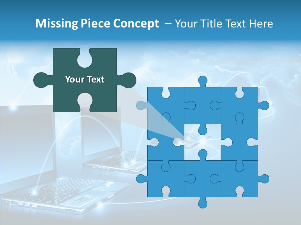 Blue Virtual Commerce PowerPoint Template