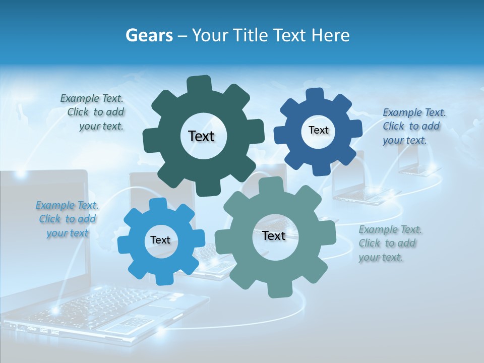 Blue Virtual Commerce PowerPoint Template