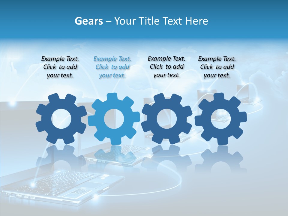 Blue Virtual Commerce PowerPoint Template