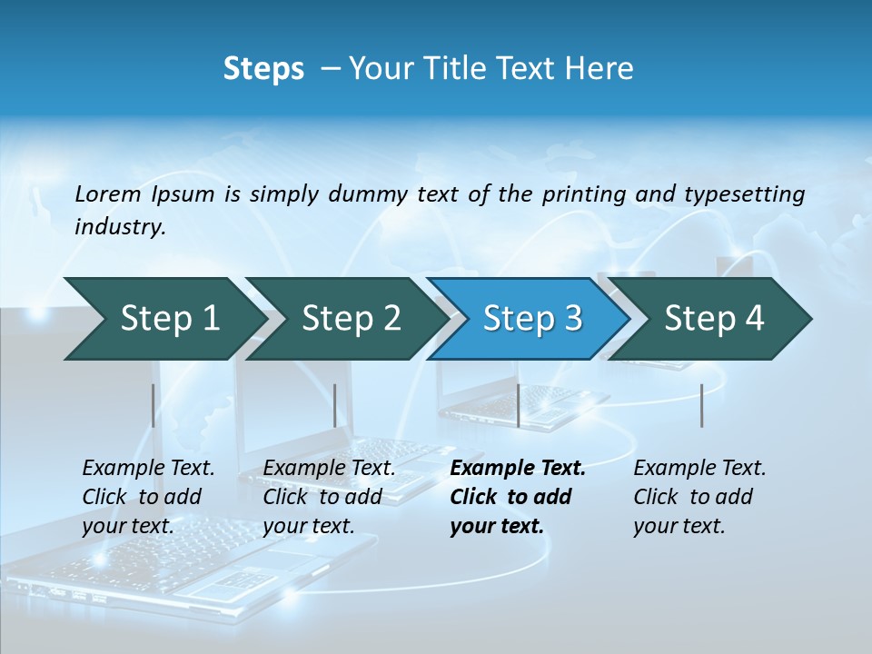 Blue Virtual Commerce PowerPoint Template