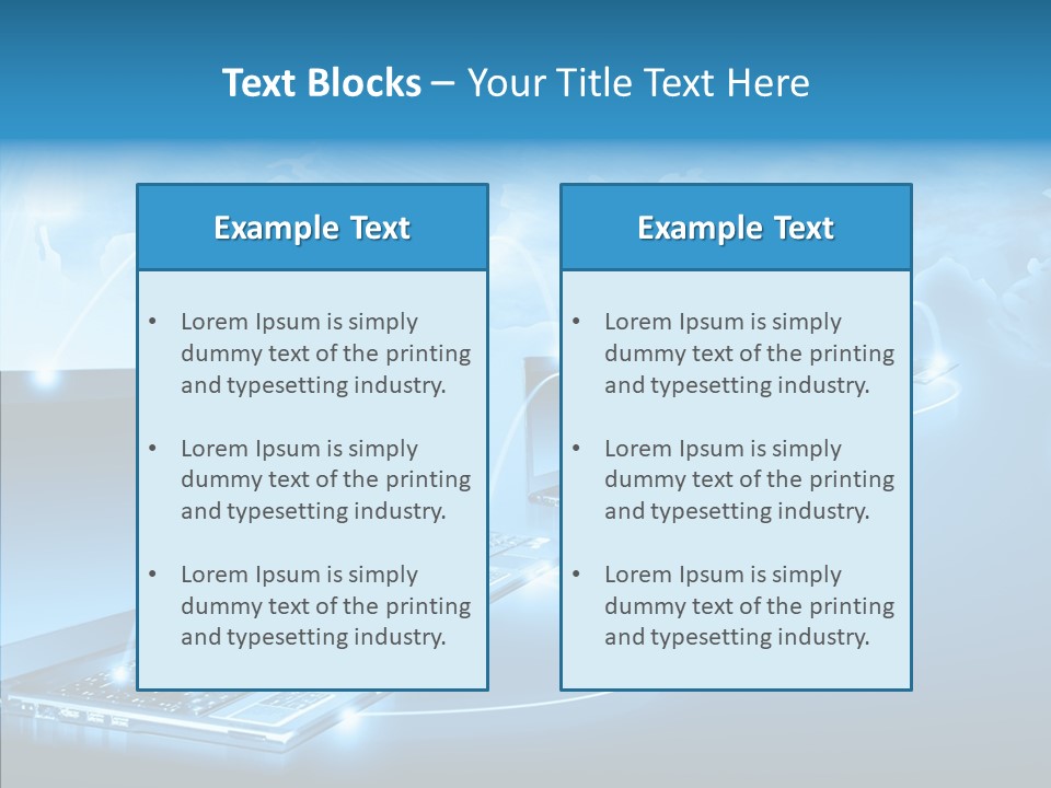 Blue Virtual Commerce PowerPoint Template