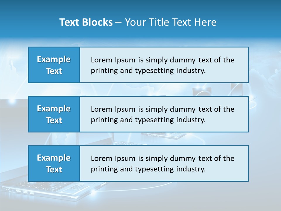 Blue Virtual Commerce PowerPoint Template