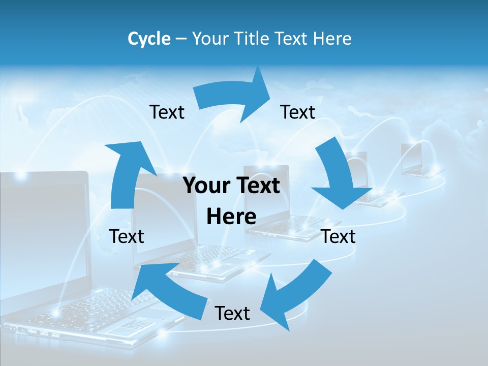 Blue Virtual Commerce PowerPoint Template