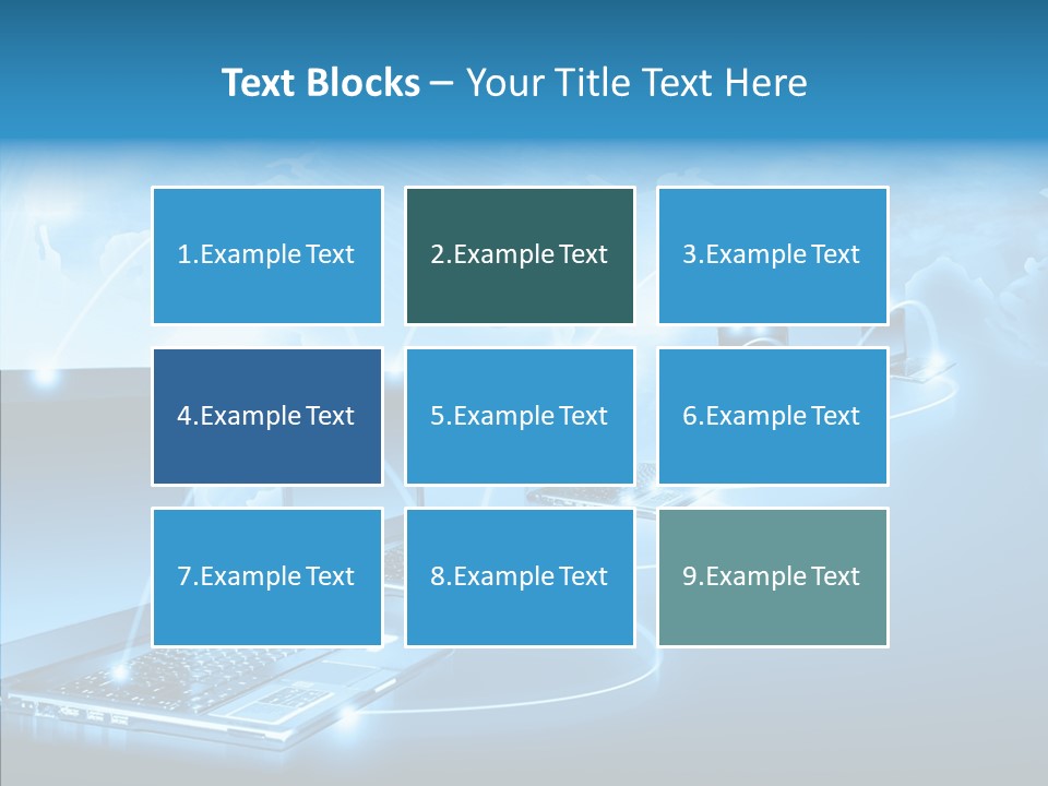 Blue Virtual Commerce PowerPoint Template