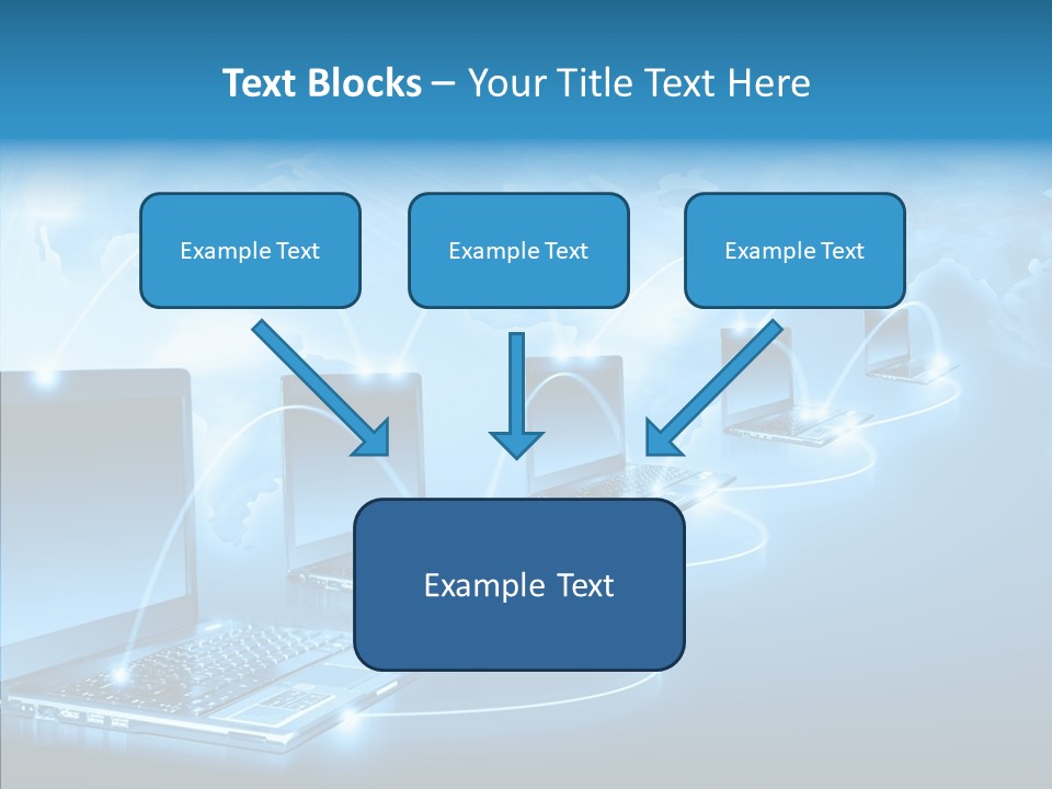 Blue Virtual Commerce PowerPoint Template
