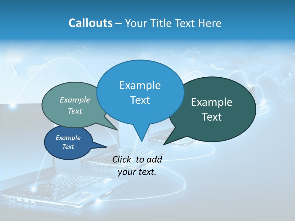 Blue Virtual Commerce PowerPoint Template