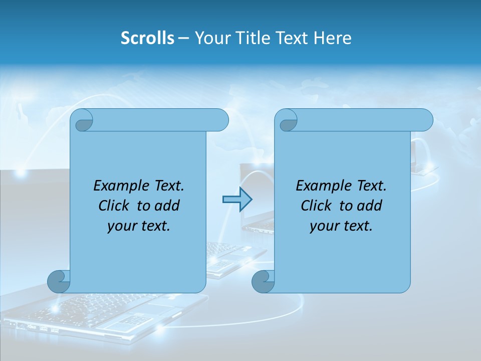 Blue Virtual Commerce PowerPoint Template