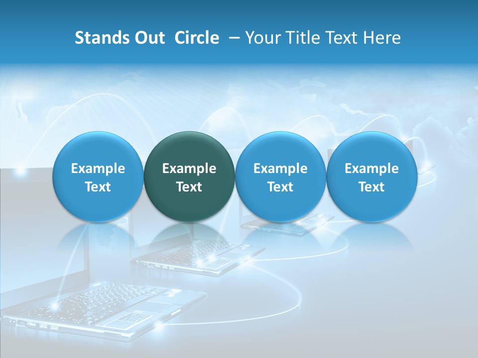 Blue Virtual Commerce PowerPoint Template