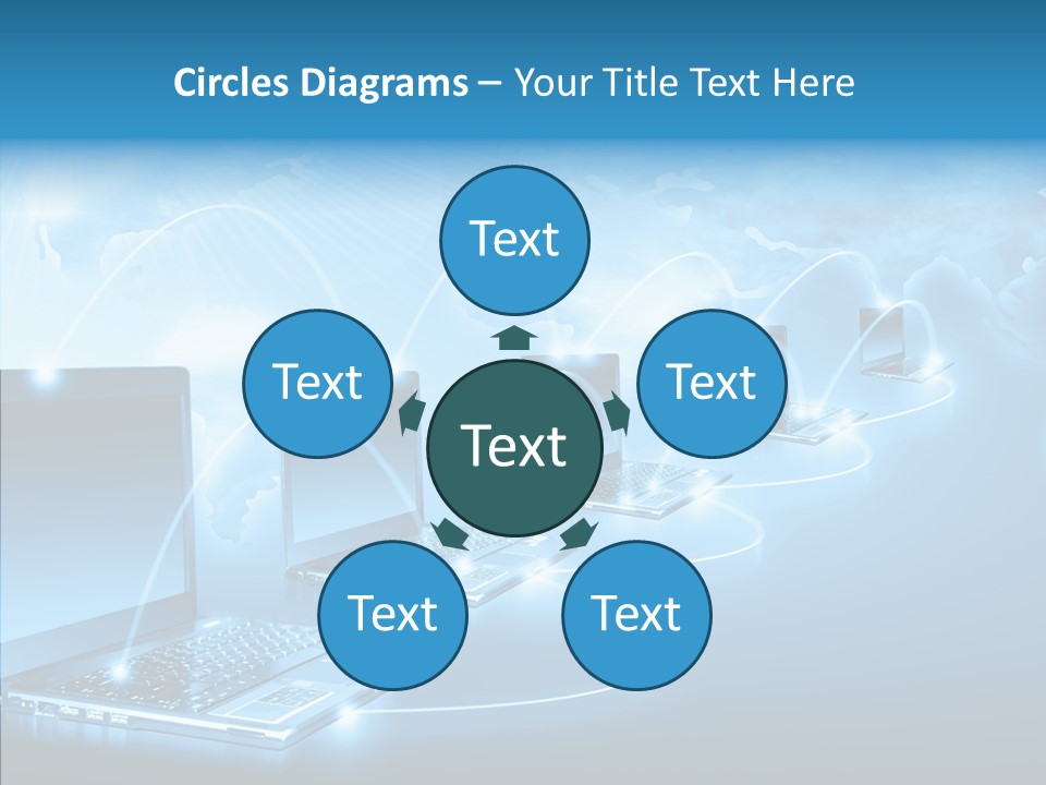 Blue Virtual Commerce PowerPoint Template