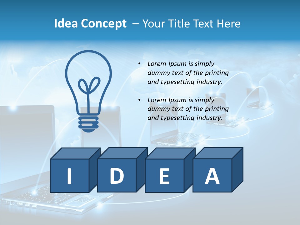 Blue Virtual Commerce PowerPoint Template