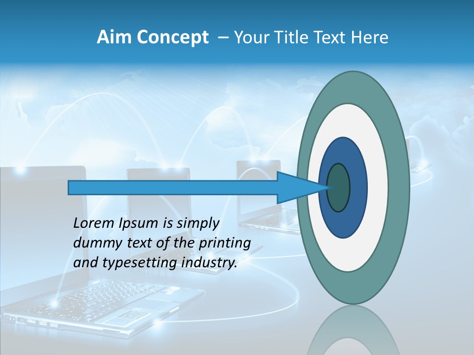 Blue Virtual Commerce PowerPoint Template