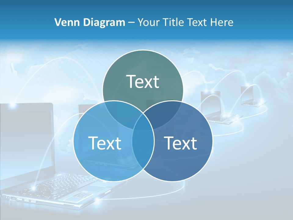 Blue Virtual Commerce PowerPoint Template