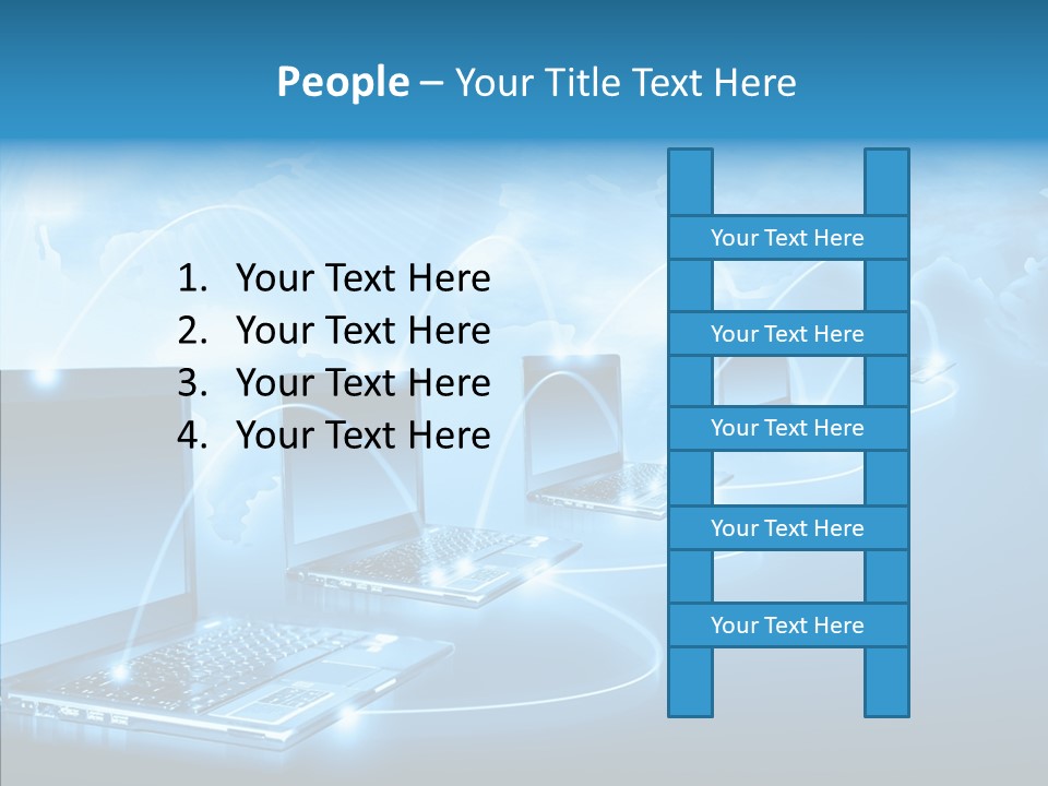Blue Virtual Commerce PowerPoint Template