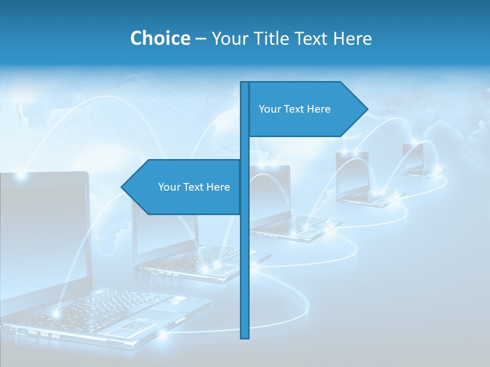 Blue Virtual Commerce PowerPoint Template