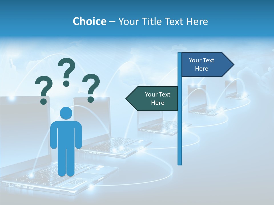 Blue Virtual Commerce PowerPoint Template