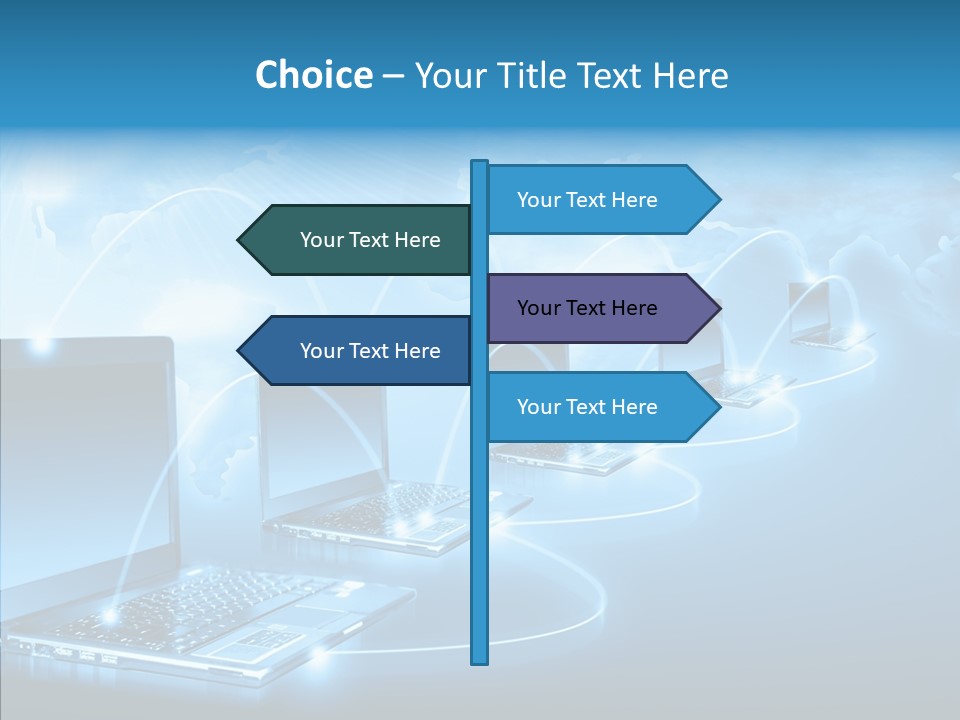 Blue Virtual Commerce PowerPoint Template
