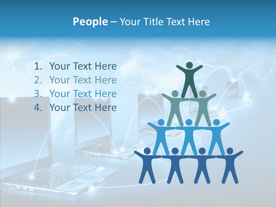 Blue Virtual Commerce PowerPoint Template