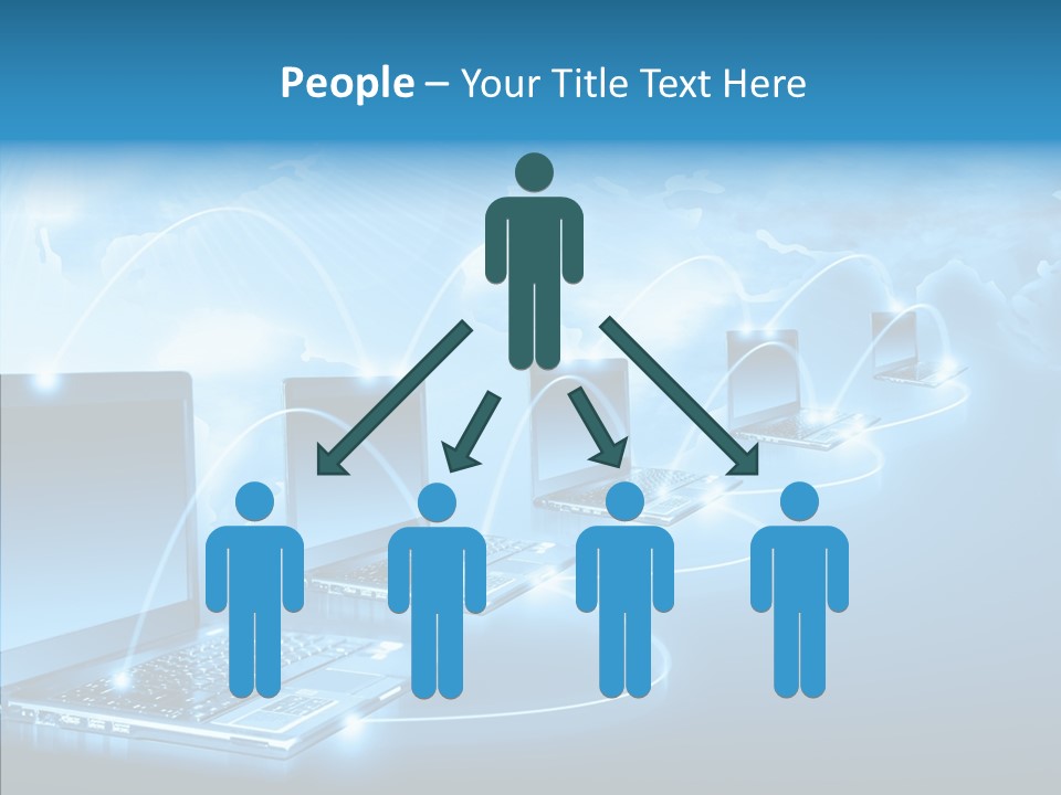 Blue Virtual Commerce PowerPoint Template